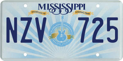 MS license plate NZV725