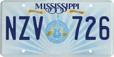 MS license plate NZV726