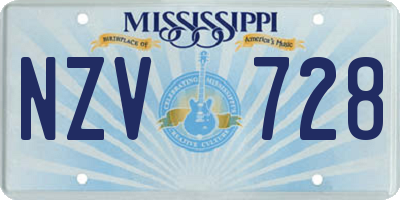 MS license plate NZV728