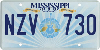 MS license plate NZV730