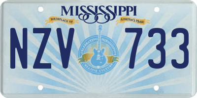 MS license plate NZV733