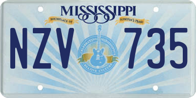 MS license plate NZV735
