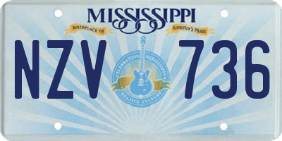 MS license plate NZV736