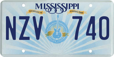 MS license plate NZV740