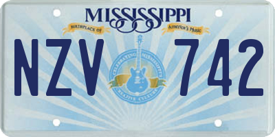 MS license plate NZV742