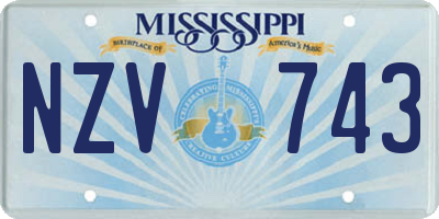 MS license plate NZV743