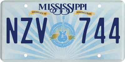 MS license plate NZV744