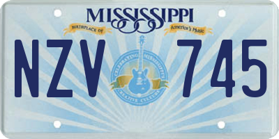 MS license plate NZV745