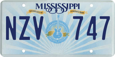 MS license plate NZV747