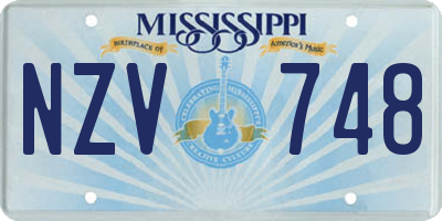 MS license plate NZV748