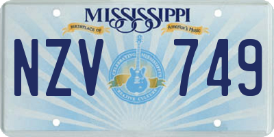 MS license plate NZV749