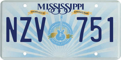 MS license plate NZV751