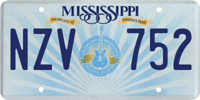 MS license plate NZV752