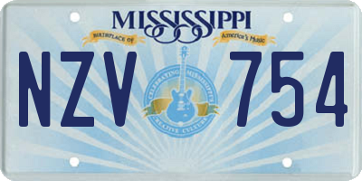 MS license plate NZV754