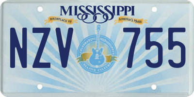 MS license plate NZV755