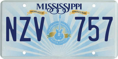 MS license plate NZV757