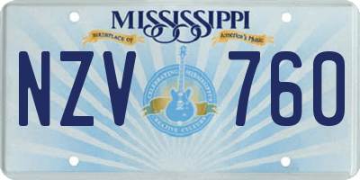 MS license plate NZV760