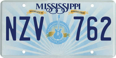 MS license plate NZV762