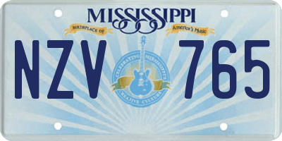 MS license plate NZV765