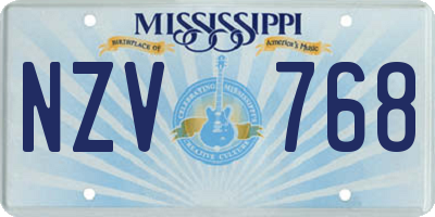 MS license plate NZV768
