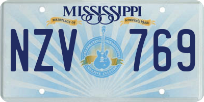 MS license plate NZV769