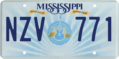 MS license plate NZV771