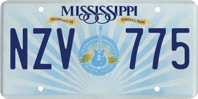 MS license plate NZV775