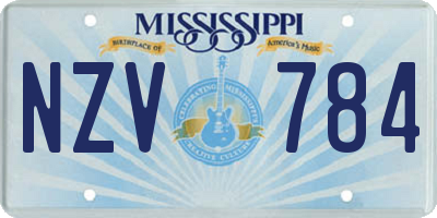 MS license plate NZV784