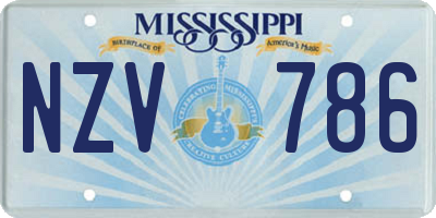 MS license plate NZV786