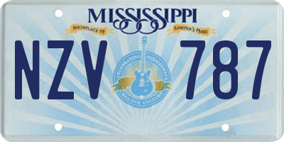 MS license plate NZV787