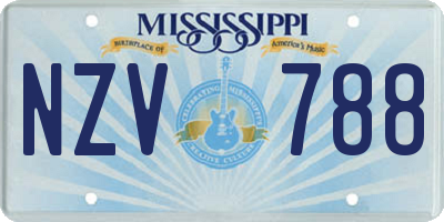 MS license plate NZV788