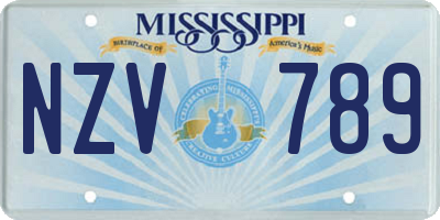 MS license plate NZV789