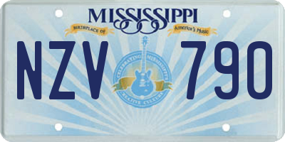 MS license plate NZV790