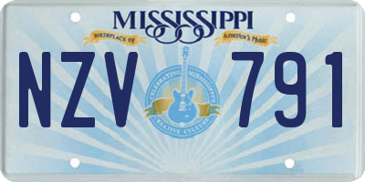 MS license plate NZV791
