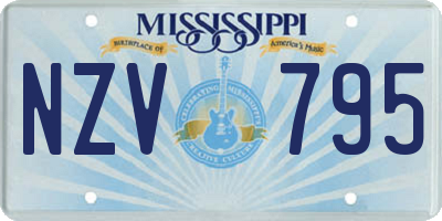 MS license plate NZV795