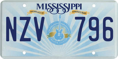 MS license plate NZV796