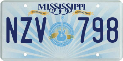 MS license plate NZV798
