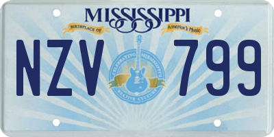 MS license plate NZV799