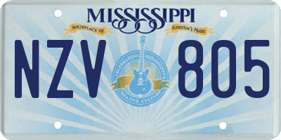 MS license plate NZV805
