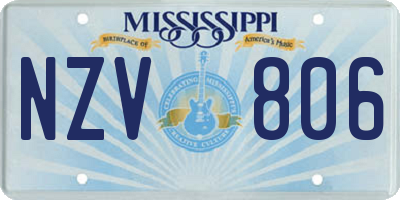 MS license plate NZV806