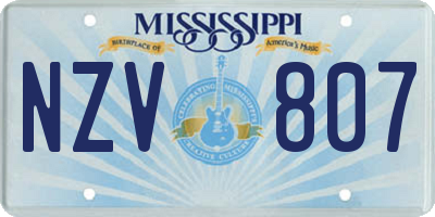 MS license plate NZV807