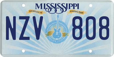MS license plate NZV808