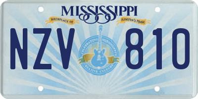 MS license plate NZV810