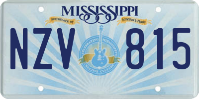 MS license plate NZV815