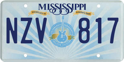 MS license plate NZV817