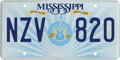 MS license plate NZV820