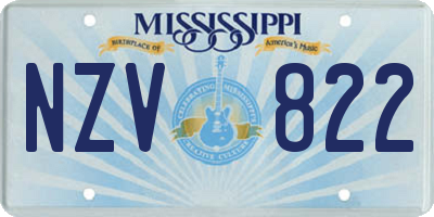MS license plate NZV822