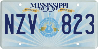MS license plate NZV823