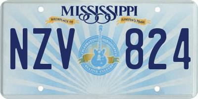 MS license plate NZV824