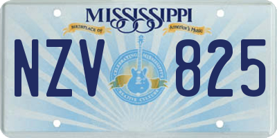 MS license plate NZV825